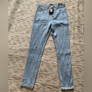 Fashion Nova Stripe Tease Skinny Jeans
